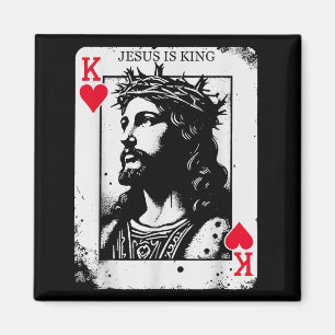 Jesus ist King Card christliches König der Herzkön Magnet