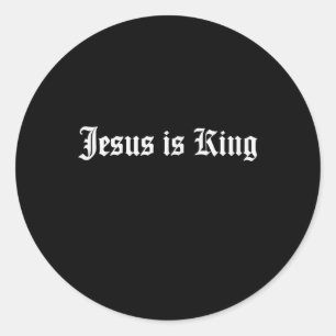 Jesus ist King Christlich Streetwear Runder Aufkleber
