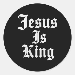Jesus ist King Christlich Streetwear Runder Aufkleber