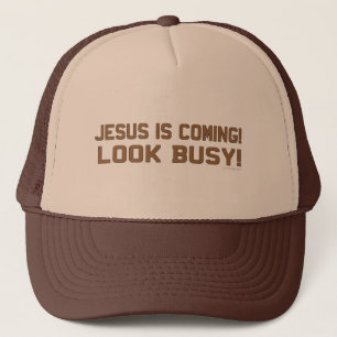 Jesus ist kommendes lustiges Sprichwort Truckerkappe