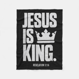 Jesus ist König Bibel religiöse Schrift Zitat Chri Fleecedecke