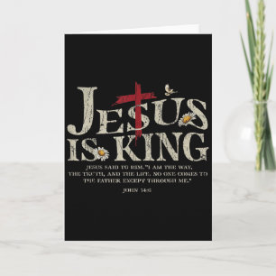 Jesus ist König Bibelvers Johannes 14_6 Christlich Karte