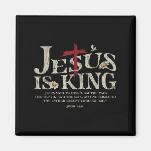 Jesus ist König Bibelvers Johannes 14_6 Christlich Magnet