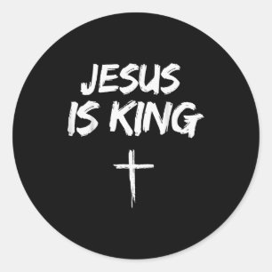 Jesus ist König Bibelvers Johannes 14_6 Christlich Runder Aufkleber