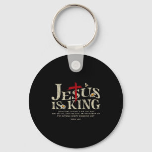 Jesus ist König Bibelvers Johannes 14_6 Christlich Schlüsselanhänger