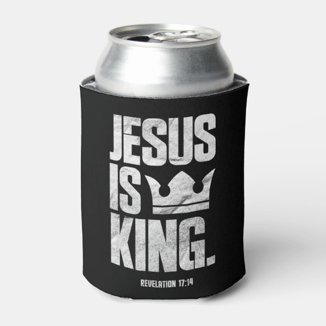 Jesus ist König Christliche Bibelschrift Zitat Pul Dosenkühler (Kanne Vorderseite)