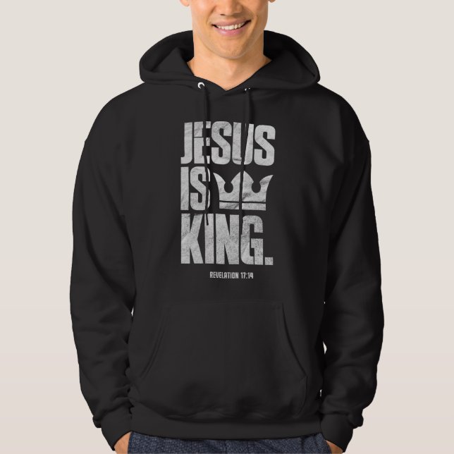 Jesus ist König Christliche Bibelschrift Zitat Pul Hoodie (Vorderseite)