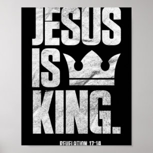 Jesus ist König Christliche Bibelschrift Zitat Pul Poster