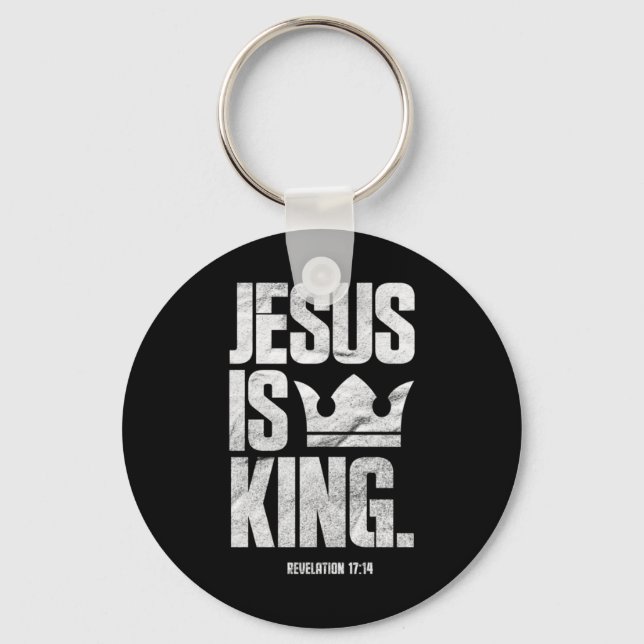 Jesus ist König Christliche Bibelschrift Zitat Pul Schlüsselanhänger (Vorderseite)