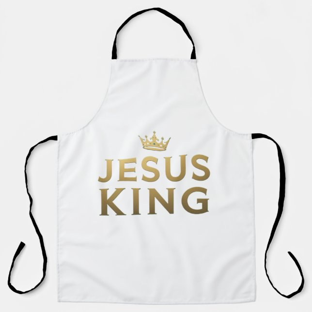 Jesus ist König - Christliche Schürze für Allround (Vorderseite)