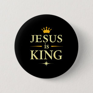 Jesus ist König _ Christlicher Glaube Design  Button