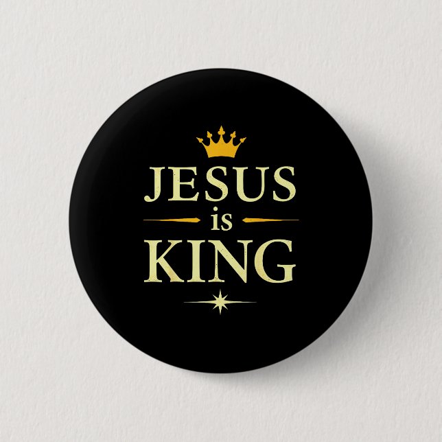 Jesus ist König _ Christlicher Glaube Design  Button (Vorderseite)