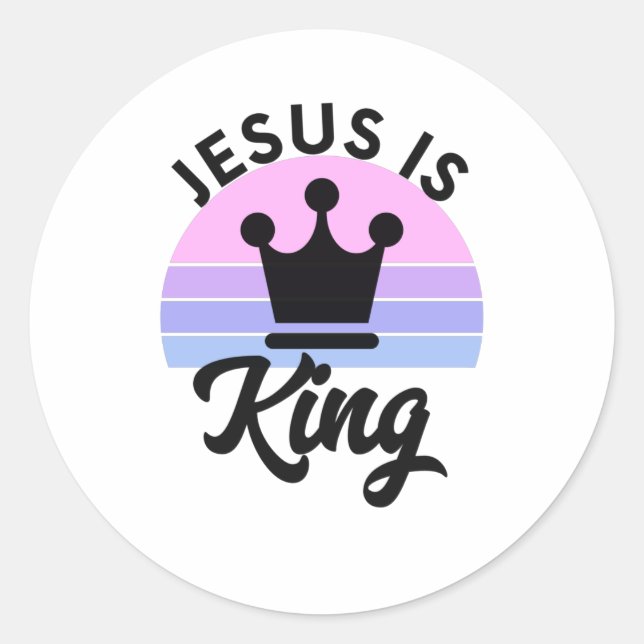 Jesus ist König - Christlicher Glaubenssatz Runder Aufkleber (Vorderseite)