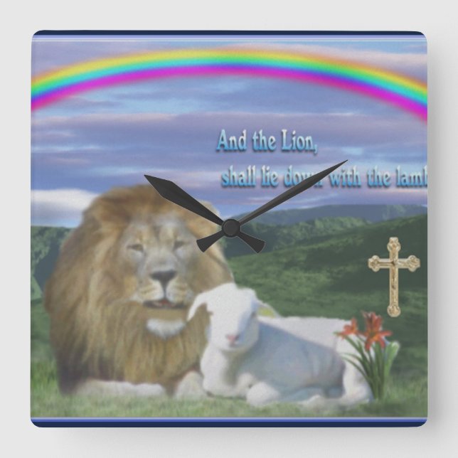 Jesus ist König der Könige Quadratische Wanduhr (Vorderseite)