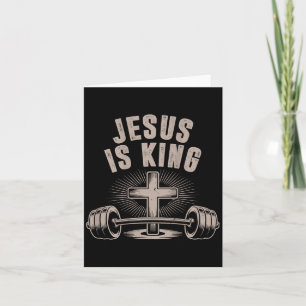 Jesus ist König Hantel Kreuz Lustig Christliches T Karte