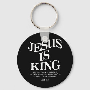 Jesus ist König John Bible Verse Christliche relig Schlüsselanhänger