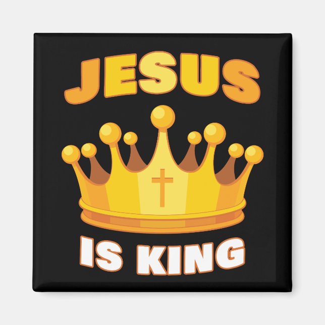 JESUS ist König - Kinder und Familie Christlicher  Magnet (Vorne)
