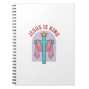 Jesus ist König Kreuz Krone Vintage Christliches T Notizblock
