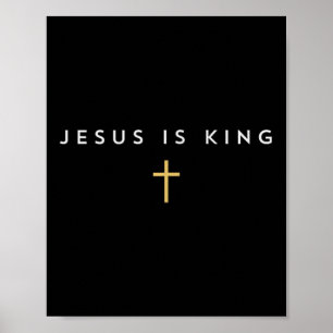 Jesus ist König Kreuz Thin Christlicher Glaube Jes Poster