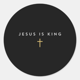 Jesus ist König Kreuz Thin Christlicher Glaube Jes Runder Aufkleber
