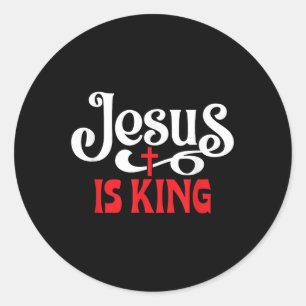 Jesus ist König Liebe Jesus Christlich Weihnachten Runder Aufkleber