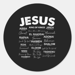 Jesus ist König Namen Gottes Hebräisch Jesus Chris Runder Aufkleber