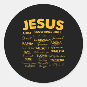 Jesus ist König Namen Gottes Hebräisch Jesus Chris Runder Aufkleber