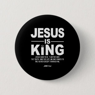 Jesus ist König Religiöser Glaube Gott Christliche Button