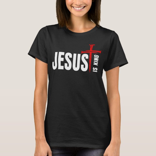 Jesus ist König Retro Style Tee (Vorderseite)