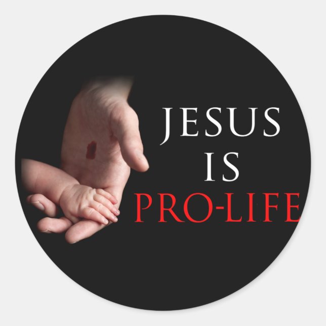 Jesus ist lebenslang runder aufkleber (Vorderseite)