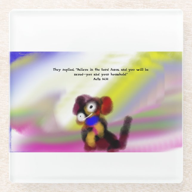 Jesus ist Licht Glasuntersetzer (Vorderseite)