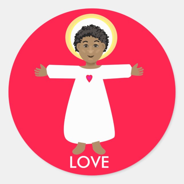 Jesus ist Liebe Runder Aufkleber (Vorderseite)