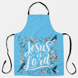 Jesus ist Lord Blue Bird Floral Design Schürze