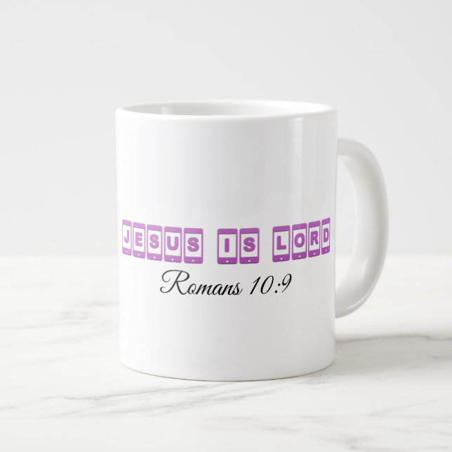 Jesus ist Lord - Jumbo-Tasse (Vorderseite Rechts)