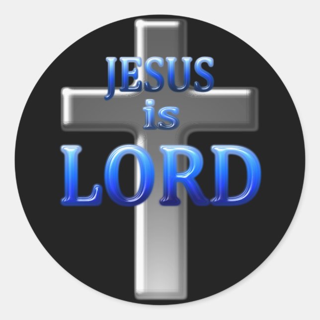 Jesus ist LORD Runder Aufkleber (Vorderseite)