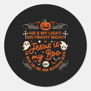Jesus ist mein Boo Christliches Halloween-Geist-Kü Runder Aufkleber