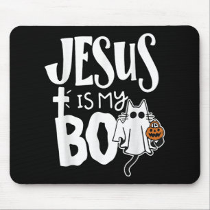 Jesus ist mein Boo - lustig Spooky Katze Christlic Mousepad