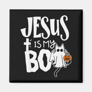 Jesus ist mein Boo - Lustige gruselige Katze chris Magnet