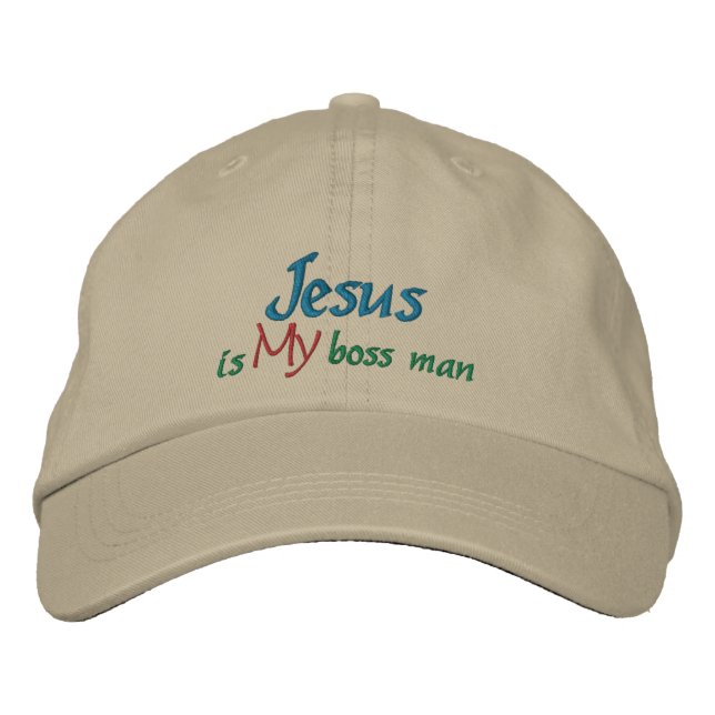 Jesus ist mein Boss Mann - Vorlage Bestickte Kappe (Vorderseite)