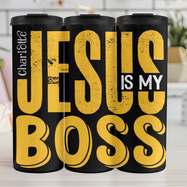 Jesus ist mein Chef Thermosbecher (Von Creator hochgeladen)