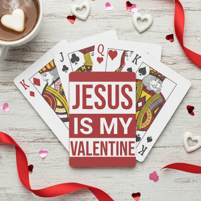 Jesus ist mein Christlicher Gott Spielkarten (Jesus Is My Valentine Christian Faith Poker Cards)