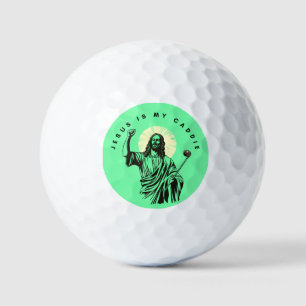 Jesus ist mein Christlicher Spaß Funny Green Golfball