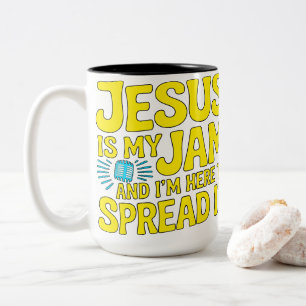 Jesus ist mein Ding Lustiger christlicher Glaube M Zweifarbige Tasse