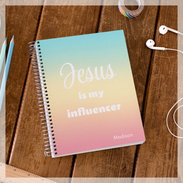Jesus ist mein Einflussfaktor | Personalisierter R Notizblock (Von Creator hochgeladen)