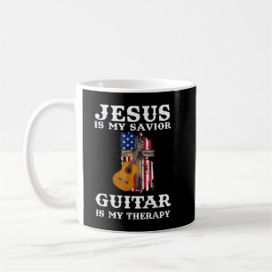 Jesus ist mein Erlöser Gitarre ist meine Therapie Kaffeetasse