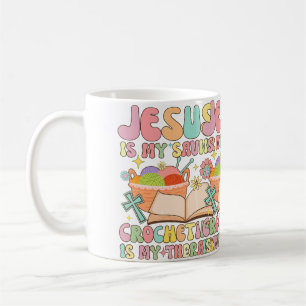 Jesus ist mein Erlöser Häkeln ist meine Therapie G Kaffeetasse