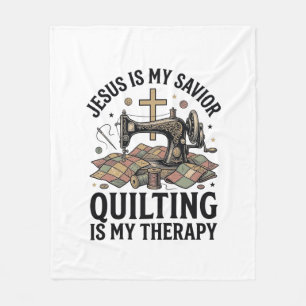 Jesus Ist Mein Erlöser Quilten Ist Meine Therapie Fleecedecke