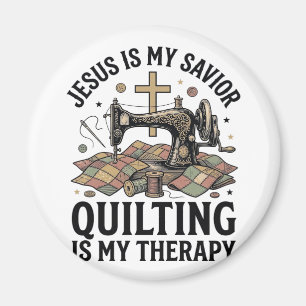 Jesus Ist Mein Erlöser Quilten Ist Meine Therapie Magnet