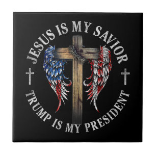 Jesus ist mein Erlöser Trump ist mein Präsident 20 Fliese