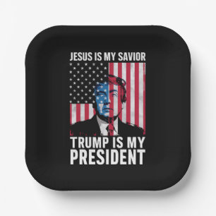 Jesus ist mein Erlöser Trump ist mein Präsident 20 Pappteller